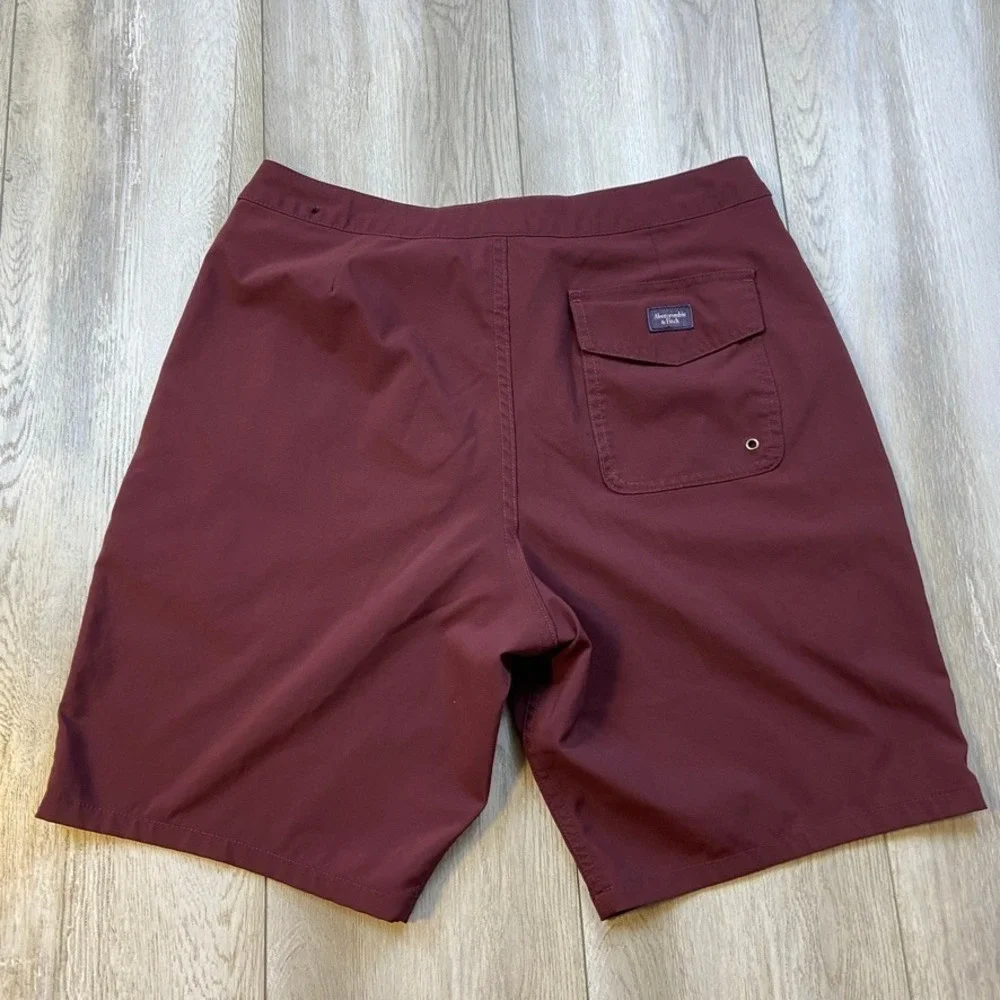 Abercrombie & Fitch Swim Shorts Mens Size 31 Red Beach Preppy Drawstring Trunks